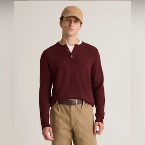 NWT Quince Mongolian Cashmere Henley Sweater